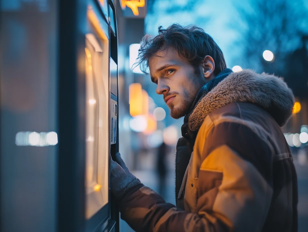Young man receiving instant loan approval notification on phone