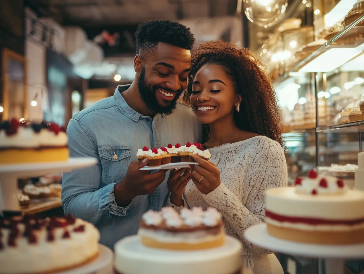 Couple touring beautiful wedding venue together